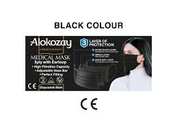 ALOKOZAY FACE MASK BLK 3PLY 50PCS