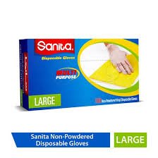 Sanita Disposable Gloves, Large, 100 Gloves